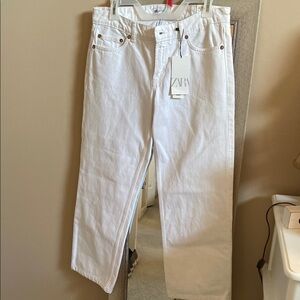 Zara Women’s Straight Fit White Jeans